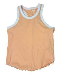 DSG Dick's Sporting Goods Girls S Peach Ribbed Knit Tank Lettuce Hem NWT